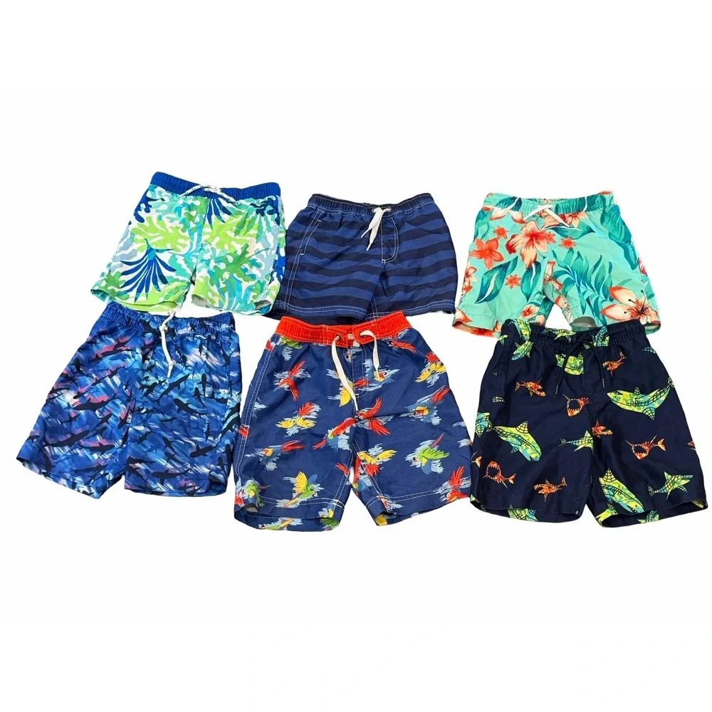 Hanna Andersson  Lands' End Boys 4-5 XS-S Swim Shorts Trunks  6 Piece Bundle Lot